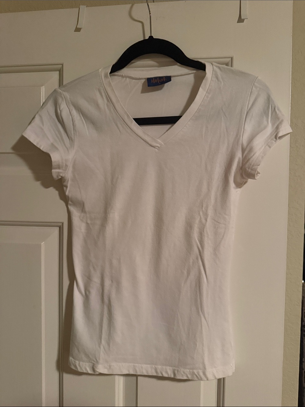 White V-Neck Tee by New York & Company - Slim Short Sleeve Women's Top